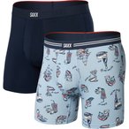 Saxx Underwear Vibe Xtra Fly 2er Pack Boxer Herren  Kurze Unterhose blau Größe