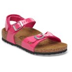 Birkenstock - Kid's Rio AS Birko-Flor Patent - Sandalen 32 - Narrow rosa/braun