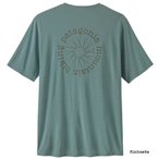 Patagonia Cap Cool Daily Shirt Spoke Stencil T-Shirt, XL, blue sage - light blue