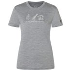 super.natural - Women's Van Life Bio Jersey Tee - Merinoshirt Gr XS grau/weiß