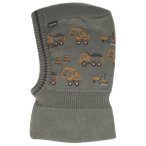 maximo - Boy's Schlupfmütze Baufahrzeuge - Sturmhaube Gr 53-55 cm grau