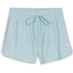 PUMA Damen Shorts FIT BRANDED FLEECE HW, Größe XS in Silber