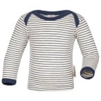 Engel - Baby-Schlupfhemd Langarm - Merinounterwäsche Gr 98/104 grau/weiß