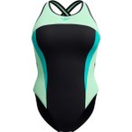 Speedo High Neck Crossback Damen Badeanzug ( Türkis 34 Größe,)