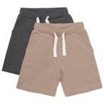 Minymo - Boy's Basic 53 Sweat Short (2-Pack) - Shorts Gr 80 braun