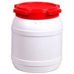 Basic Nature - Weithalstonne Rund - Schutzbox Gr 15,4 l weiß/rot