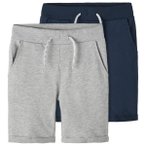 Name it - Kid's Vermo Long Shorts 2-Pack - Shorts Gr 92 grau