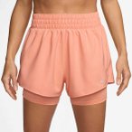 Nike W NK One Dri-Fit HR 3in 2n1 Short Damen Shorts ( Apricot L Größe,)