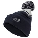 Jack Wolfskin - Kid's Stripy Pompom Beanie - Mütze Gr 51-53 cm schwarz