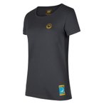 La Sportiva Women’s Climbing on the Moon T-Shirt, L, carbon/giallo