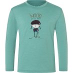 Super.Natural Kinder Wood Craftine Longsleeve (Größe 104, tuerkis)