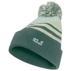Jack Wolfskin - Kid's Stripy Pompom Beanie - Mütze Gr 49-50 cm grün
