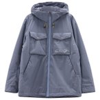 CMP - Jacket Fix Hood with Chest Pockets - Regenjacke Gr S grau/blau