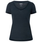 super.natural - Women's Sierra 140 V Neck - Merinoshirt Gr L blau