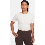 NIKE Damen Shirt W NK INF DF SS TOP RIB, Größe XL in Grau