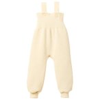 disana - Kid's Strick-Trägerhose - Overall Gr 50/56 beige/weiß