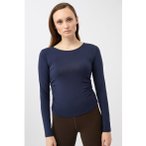 Mandala Side Ruffled Damen Longsleeve ( Dunkelblau XS Größe,)