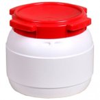 Basic Nature - Weithalstonne Rund - Schutzbox Gr 10,4 l weiß/rot