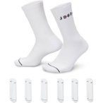 NIKE Herren Socken Jordan Everyday Crew (6 Paar), Größe XL in Weiß