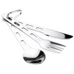 GSI Glacier Stainless 3er Pack Essbesteck  Campingbesteck silber Größe ONE SIZ