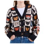 DEDICATED - Women's Cardigan Kanan Cat Bingo - Cardigan Gr M schwarz