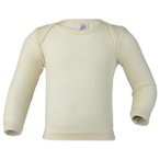 Engel - Baby-Schlupfhemd Langarm Feinripp - Merinounterwäsche Gr 98/104 beige