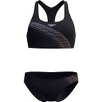 Speedo Womens Placement Damen Bikini ( Schwarz 34 Größe,)
