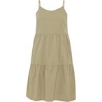 KnowledgeCotton Apparel Seersucker Strap Kleid Damen  Kleider beige Größe L Li