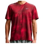 Nike - Dri-Fit UV Miler AOP S/S - Laufshirt Gr S rot