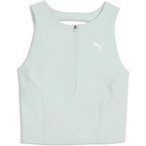 PUMA Damen T-Shirt W RUN LIGHTSTRIDE CROP TOP, Größe L in Grau