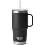 Yeti Rambler 25oz Straw Isolierbecher  Isolierflaschen schwarz Größe 739ml Rei