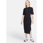 NIKE Damen Kleid W NSW ESSNTL MIDI DRESS, Größe XS in Schwarz