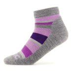 Stoic - Kid's Merino Trekking Quarter Socks Striped - Wandersocken 27-30 grau