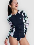 Roxy Ls Zip Langarm Lycra anthracite spring ch Gr. XS
