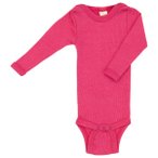Engel - Baby-Body Langarm Mit Druckverschluss Schulter - Merinounterwäsche Gr 9