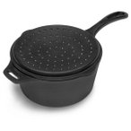 Petromax - Gusseiserne Kasserolle mit Deckel Gr Ø 21 cm grau/schwarz