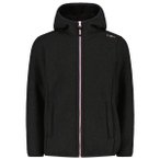 CMP - Girl's Jacket Fix Hood Bonded Knitted w. Fur - Fleecejacke Gr 104 schwarz