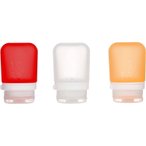 humangear GoToob+ 3er Pack - 3 x 53 ml Tube transparent-rot-orange