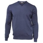Ivanhoe of Sweden - Cashwool V-Neck Male - Merinopullover Gr M blau