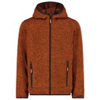 CMP - Boy's Jacket Fix Hood Jacquard Knitted - Fleecejacke Gr 116 braun/rot