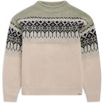 Bergans Steiro Knitted Wool   Pullover creme-light green mud-dk navy Größe L L