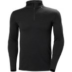 HELLY HANSEN Herren Unterhemd LIFA MERINO MIDWEIGHT 1/2 ZIP, Größe S in Schwar