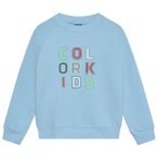Color Kids - Kid's Sweat with Logo Print - Pullover Gr 104 blau