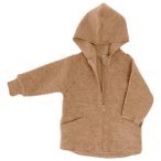 Engel - Baby-Jacke mit Kapuze und Reißverschluß - Wolljacke Gr 74/80 beige