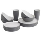 Outwell - Gala Geschirrr-Set 4 Personen - Geschirr-Set grau