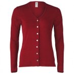 Engel - Damen Cardigan Feinripp - Wolljacke Gr 42/44 rot
