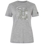 super.natural - Women's Rock Flowers Tee - Merinoshirt Gr XS grau