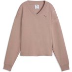 PUMA Damen Sweatshirt ESS ELEVATED Comfort V-neck Crew DK, Größe XS in Blau