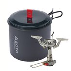 Soto Amicus Piezo Gaskocher/New River Kochtopf  Campingkocher grau Größe ONE S