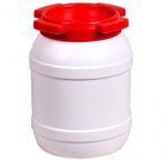 Basic Nature - Weithalstonne Rund - Schutzbox Gr 6,4 l weiß/rot